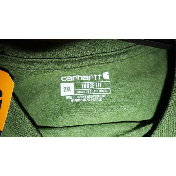 Carhartt Men's Sz 2XL Arborvitae Heather Green Loose Fit L/S Pocket T-Shirt - Picture 5 of 6